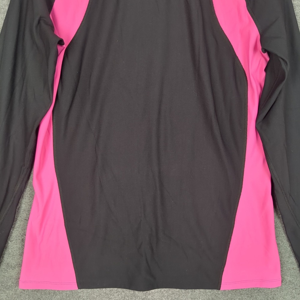 Under Armour ColdGear Mock Neck Long Sleeve Shirt XXL Black Pink Colorblock - Picture 5 of 11